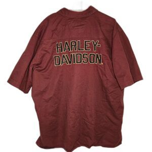 Harley Davidson Mechanic Shirt Rum Raisin Men's XL Button Up